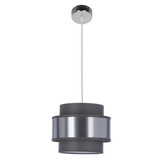 Lampa wisząca z abażurem Hare chromowa szaro-srebrna do salonu