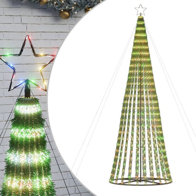 vidaXL Stożkowa choinka z lampek, 688 kolorowych LED, 300 cm