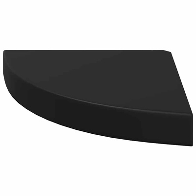 vidaXL Narożne półki ścienne, 2 szt., czarne, 25x25x3,8 cm, MDF