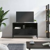 vidaXL Szafka pod TV, czarna, 80x36x50 cm, materiał drewnopochodny wariant 6