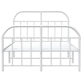 vidaXL Metalowa rama łóżka z wezgłowiem i zanóżkiem, biała, 120x200 cm wariant 4