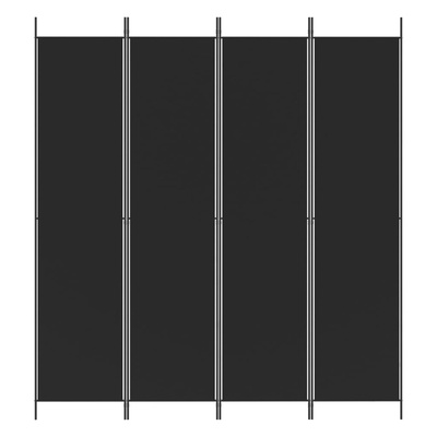 Parawan 4-panelowy, czarny, 200x220 cm, tkanina