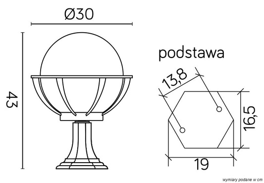 Lampa ogrodowa stojąca K 4011/1/KPO 250