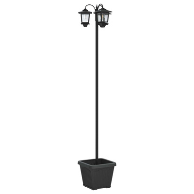Lampion z trzema głowami z doniczką Czarny 32 x 32 x 188 cm