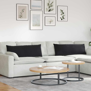 Poduszki na sofę 2 pcs Czarny 120 x 40 cm Tkanina sztruksowa