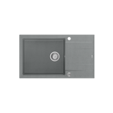 EVAN 136 XL GraniteQ zlewozmywak z syfonem Push To Open 1-komorowy z/o (860x500x210; kom. 420x490) silver stone / elementy stalowe