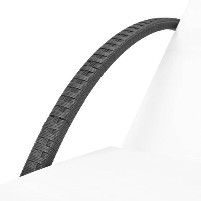 vidaXL Leżak ogrodowy z poduszką, polirattan, czarny