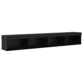 Jednostki TV na ścianę z LED 5 szt. Czarny Dąb 100 x 30 x 30 cm
