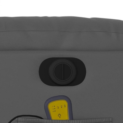 vidaXL Rozkładany fotel masujący, elektryczny, szary, sztuczna skóra