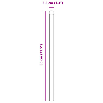 Słupek ogrodzeniowy. 12 szt. srebrny 80 cm