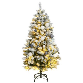 vidaXL Sztuczna choinka na zawiasach, 150 lampek LED i bombki, 150 cm wariant 4