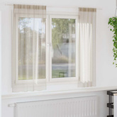 Firany Voile z zasłonami 2 pcs piaskowy 175 x 140 cm Poliester