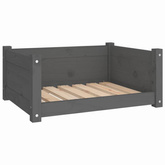 Legowisko dla psa, szare, 65,5x50,5x28 cm, lite drewno sosnowe vidaXL
