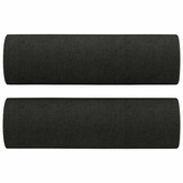 2-osobowa sofa z poduszkami, czarna, 120 cm, tkanina