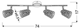 Lampa sufitowa York listwa regulowana 4-punktowa do korytarza metalowa