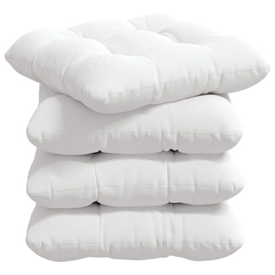 Poduszki na siedziska 4 pcs Biały 40 x 40 x 12 cm tkanina