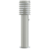 Lampy ogrodowe na słupku, z czujnikiem, 3 szt., srebrne, 60 cm