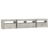 vidaXL Szafka pod TV z oświetleniem LED, szarość betonu, 210x35x40 cm