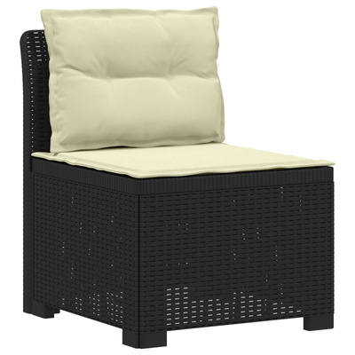 Sofa Ogrodowa 1-osobowa z Poduszkami w Wyglądzie Rattanowym PP