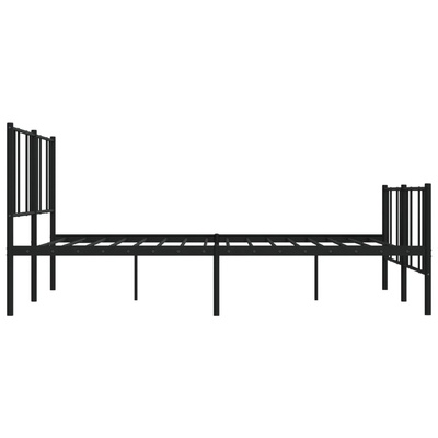 Metalowa rama łóżka z wezgłowiem i zanóżkiem, czarna, 200x200cm vidaXL