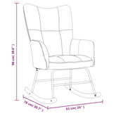 Fotel bujany z podnóżkiem, ciemnoszary, obity aksamitem