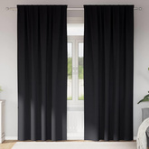 Firany blackout z kółkami 2 pcs Czarny 245 x 140 cm Poliester