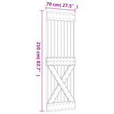 Drzwi przesuwne Naturalny i czarny 70 x 210 cm
