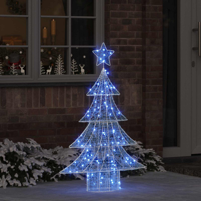 Choinka z 100 diodami LED Niebieski 120 cm Akryl