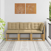 3 szt. Modułowa sofa na zewnątrz Biały