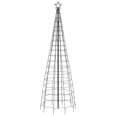 vidaXL Choinka z lampek, z kołkami, 570 zimnych białych LED, 300 cm