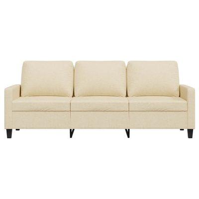 3-osobowa sofa, kremowa, 180 cm, tapicerowana tkaniną