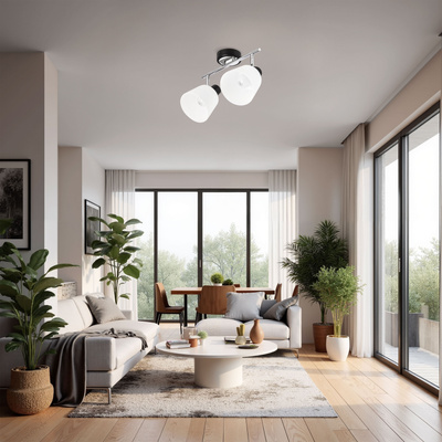 Lampa sufitowa BILOBA  czarny 2x40W E14 nowoczesny styl do salonu sypialni kuchni korytarza