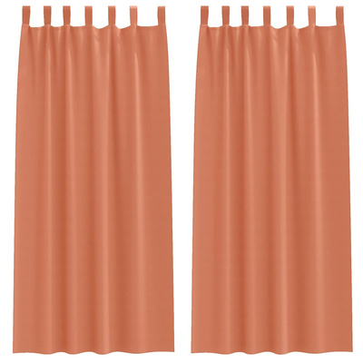 Firany blackout z kółkami 2 pcs terakota 225 x 140 cm Poliester