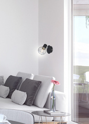 Lampa ścienna1X40W E14 czarny/chrom OSLO 91-61836