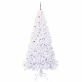 Sztuczna choinka z 300 diodami LED Biały 240 cm PVC i stal