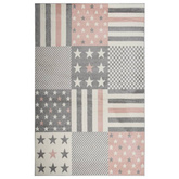 vidaXL Dywan dla dzieci, 200x290 cm, wzór w gwiazdki, różowy