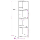 Highboard Czarny dąb 40 x 41 x 124 cm Drewno inżynieryjne