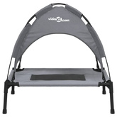 vidaXL Legowisko dla psa, z baldachimem, antracytowe, tkanina i stal