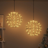 Piłka z 192 diodami LED 2 pcs Ciepła biel 30 x 30 x 32 cm Metal