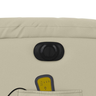 vidaXL Rozkładany fotel masujący, elektryczny, kremowy, sztuczna skóra model standard