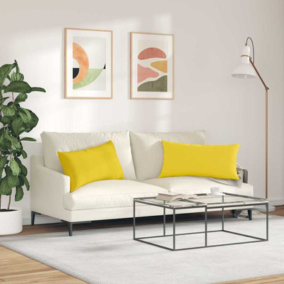 Poduszki na sofę 2 pcs Jasnożółty 80 x 40 cm tkanina