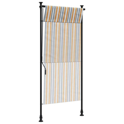 vidaXL Roleta zewnętrzna, żółto-biała, 100x270 cm, tkanina i stal