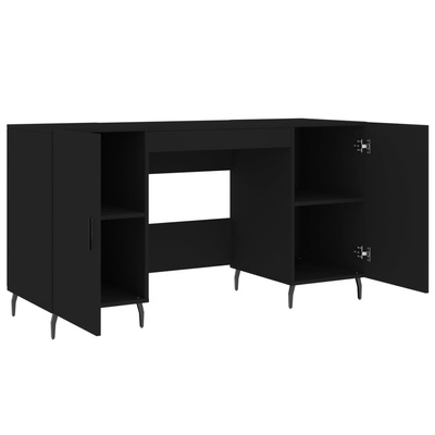 vidaXL Biurko, czarne, 140x50x75 cm, materiał drewnopochodny model standard