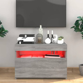vidaXL Szafka pod TV z oświetleniem LED, szary dąb sonoma, 60x35x40 cm