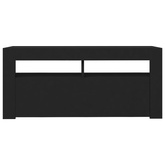 vidaXL Szafka pod TV z oświetleniem LED, czarna, 90x35x40 cm