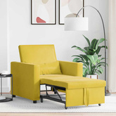 Rozkładana sofa jednoosobowa Żółty Aksamit