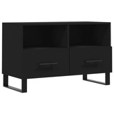 vidaXL Szafka pod TV, czarna, 80x36x50 cm, materiał drewnopochodny