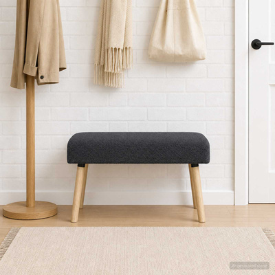 ławka Gładki ciemnoszary 80 x 40 x 46 cm Bouclé
