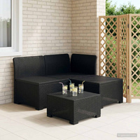 Sofa Ogrodowa 3-osobowa Rattanowa 3-osobowy PP antracytowy