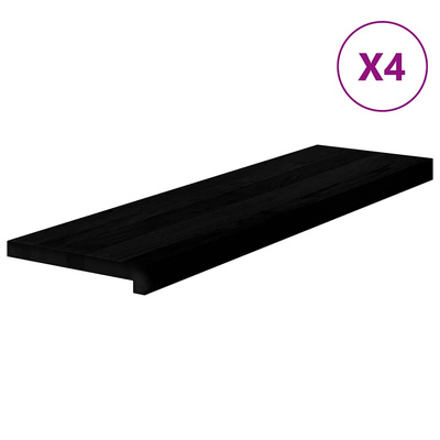 Stopnie schodowe, 4 szt. brązowoczarne 90x30x2cm lite drewno dębowe